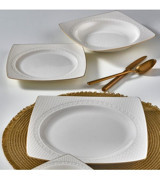 Güral Porselen 8 Parça 2 Kişilik Bone China Porselen Kare Yemek Takımı