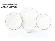Pierre Cardin Daria Silver 58 Parça 12 Kişilik Bone China Porselen Yuvarlak Yemek Takımı