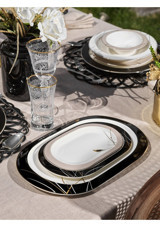 Schafer Tılsım Charm 60 Parça 12 Kişilik Bone China Porselen Yuvarlak Yemek Takımı