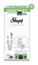 Sleepy Natural 2 Numara Bantlı Bebek Bezi 192'li