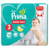 Prima 3 Numara Külot Bebek Bezi 28'li