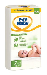Evy Baby 2 Numara Bantlı Bebek Bezi 152'li