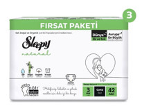 Sleepy Natural 3 Numara Bantlı Bebek Bezi 126'lı