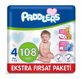 Paddlers 4 Numara Bantlı Bebek Bezi 108'li