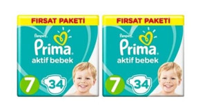 Prima Pampers 7 Numara Bantlı Bebek Bezi 2x34'lü