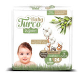 Baby Turco Doğadan 5 Numara Bantlı Bebek Bezi 24'lü