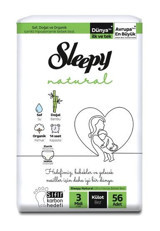 Sleepy Natural 3 Numara Külot Bebek Bezi 56'lı