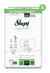 Sleepy Natural 5 Numara Bantlı Bebek Bezi 290'lı