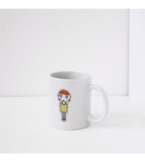 Tabby Design Kız İllüstrasyon Baskılı Hediyelik Kupa