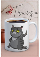 Truego Baskılı Kupa Bardak Seramik Mug - Kedi
