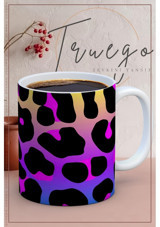 Truego Baskılı Kupa Bardak Seramik Mug - Parlak Leopar Desen