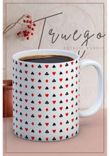 Truego Baskılı Kupa Bardak Seramik Mug - Karo Desen