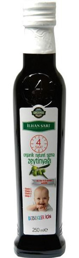 İlhan Sarı Organik Bebek Organik Polifenolsüz Cam Sızma Zeytinyağı 250 ml