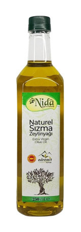 Nida Organik Polifenolsüz Cam Sızma Zeytinyağı 250 ml