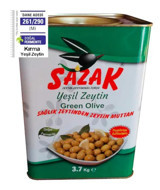 Sazak Yeşil Zeytin Teneke 3.7 kg