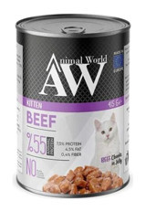 Animal World Yavru Biftek Jöleli-Parça Etli Yaş Kedi Maması 415 gr