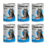 Foodline Yetişkin Somon Parça Etli-Soslu Yaş Kedi Maması 6x400 gr