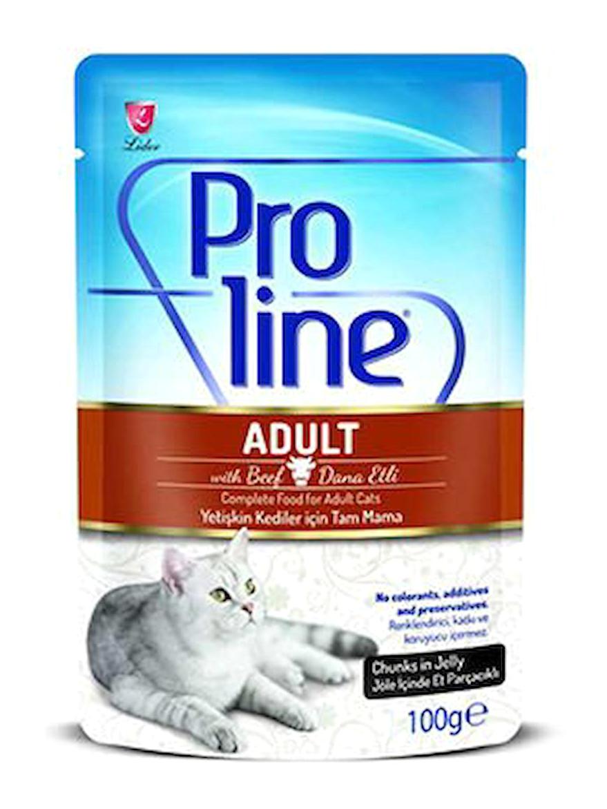 Proline Pouch Yetişkin Dana Etli Jöleli Yaş Kedi Maması 100 gr