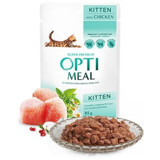 Optimeal Yavru Tavuklu Parça Etli-Soslu Yaş Kedi Maması 85 gr