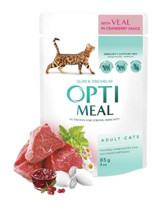 Optimeal Yetişkin Dana Etli-Kızılcık Sosu Soslu Yaş Kedi Maması 85 gr