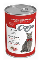 Cango Yetişkin Kuzu Etli Parça Etli Yaş Kedi Maması 4x415 gr