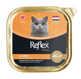 Reflex Alu Tray Yetişkin Dana Etli Jöleli-Parça Etli Yaş Kedi Maması 85 gr