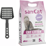 Sancat Premium Lavanta Kokulu Topaklanan İnce Taneli Bentonit Kedi Kumu 5 lt