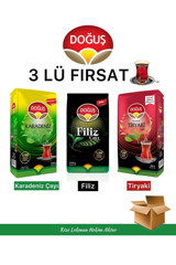 Doğuş Karadeniz Filiz Tiryaki Yaprak Dökme Çay 3x1 kg