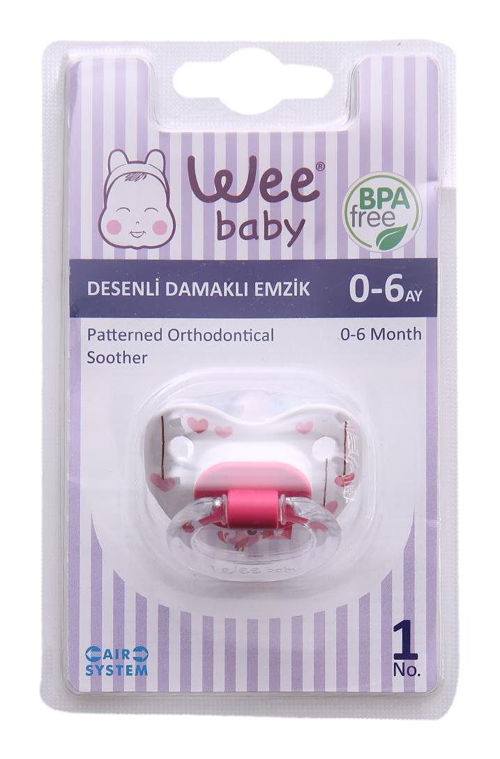 Wee Baby 0-6 Ay Ortodontik Yenidoğan Damaklı Silikon Emzik Pembe