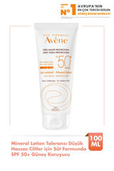 Avene Mineral Lotion 50 Faktör İçin Leke Karşıtı Nemlendirici Yağsız Suya Dayanıklı Yüz Güneş Kremi 100 ml