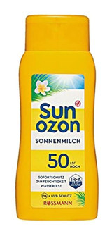 Sun Ozon 50 Faktör İçin Leke Karşıtı Nemlendirici Yaşlanma Karşıtı Yağsız Yüz ve Vücut Güneş Sütü 200 ml