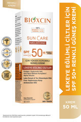 Bioxcin Sun Care Melatone Renkli 50 Faktör Tüm Ciltler İçin Leke Karşıtı Nemlendirici Suya Dayanıklı Yüz Güneş Kremi 50 ml