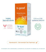 B-Good Care B-Suntm 50 Faktör Tüm Ciltler İçin Nemlendirici Suya Dayanıklı Yüz Güneş Kremi 50 ml