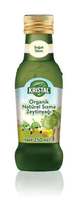 Kristal Naturel Soğuk Sıkım Organik Polifenollü Cam Sızma Zeytinyağı 250 ml