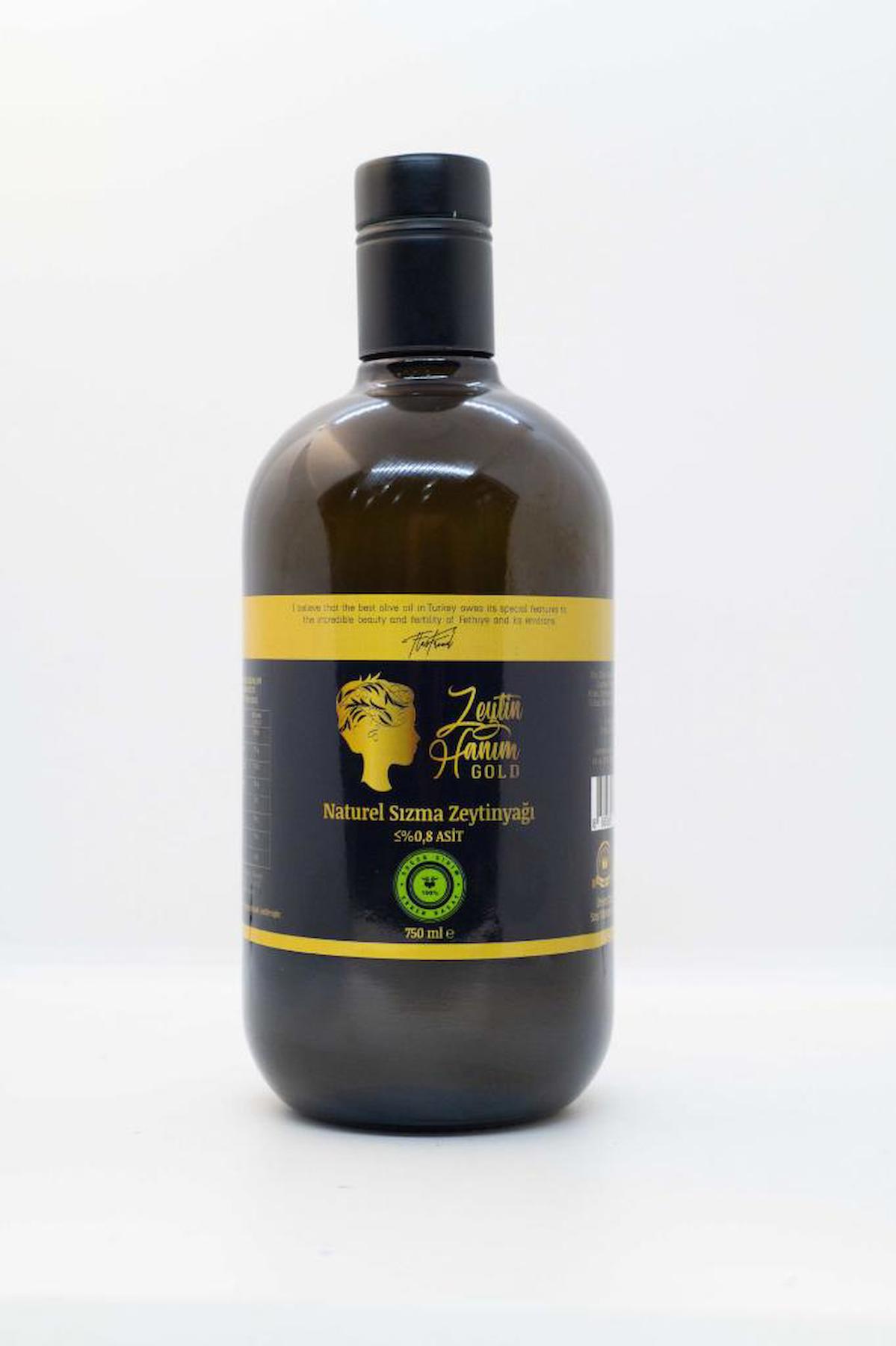 Zeytin Hanım Gold Soğuk Sıkım Polifenollü Cam Sızma Zeytinyağı 750 ml