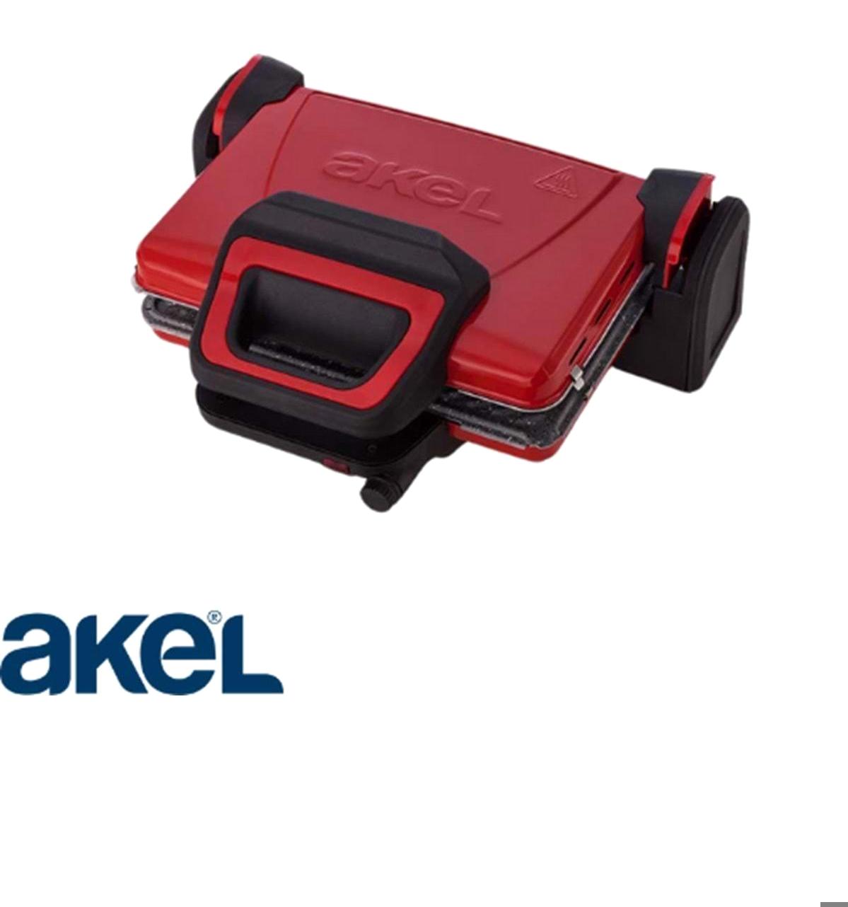 Akel AB680 6 Dilim Teflon Çıkartılabilir Plaka Kırmızı Izgara Tost Makinesi