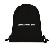 Tabby Design Good Better Best Motto Baskılı Büzgülü Siyah Kadın Sırt Çantası