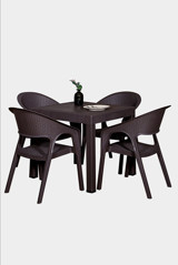 Mobetto Kare Plastik 80x80 cm Koyu Kahverengi Kamp Masası