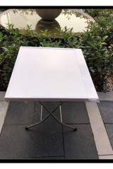Süsler Home Concept Katlanabilir Kare Plastik 60x60 cm Beyaz Kamp Masası