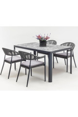 Vieno Home Garden Dikdörtgen Metal 80x140 cm Antrasit Kamp Masası