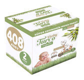 Baby Turco Doğadan Mini Süper Ekonomik Mega 2 Numara Organik Cırtlı Bebek Bezi 408 Adet