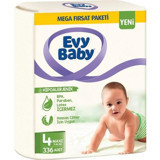 Evy Baby Mega Fırsat Paketi 4 Numara Organik Cırtlı Bebek Bezi 336 Adet
