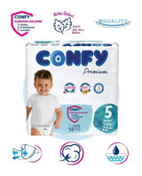 Confy Premium 5 Numara Organik Cırtlı Bebek Bezi 22 Adet