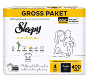 Sleepy Extra Günlük Aktivite Gross 4 Numara Organik Cırtlı Bebek Bezi 400 Adet