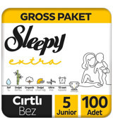Sleepy Extra Günlük Aktivite Gross 5 Numara Organik Cırtlı Bebek Bezi 100 Adet