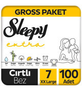 Sleepy Extra Günlük Aktivite Gross XXL Beden Organik Cırtlı Bebek Bezi 100 Adet