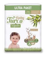 Baby Turco Ultra 6 Numara Organik Bantlı Bebek Bezi 64 Adet