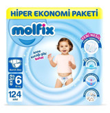 Molfix Ultra Fırsat 6 Numara Organik Bantlı Bebek Bezi 124 Adet