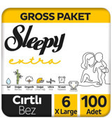 Sleepy Extra Günlük Aktivite Gross XL Beden Organik Cırtlı Bebek Bezi 100 Adet