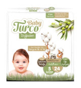 Baby Turco Doğadan 5 Numara Organik Bantlı Bebek Bezi 24 Adet